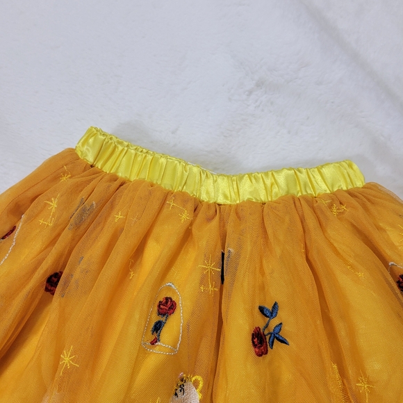 Hanna Andersson Disneys Beauty and The Beast yellow tulle embroidered skirt sm - Picture 4 of 6